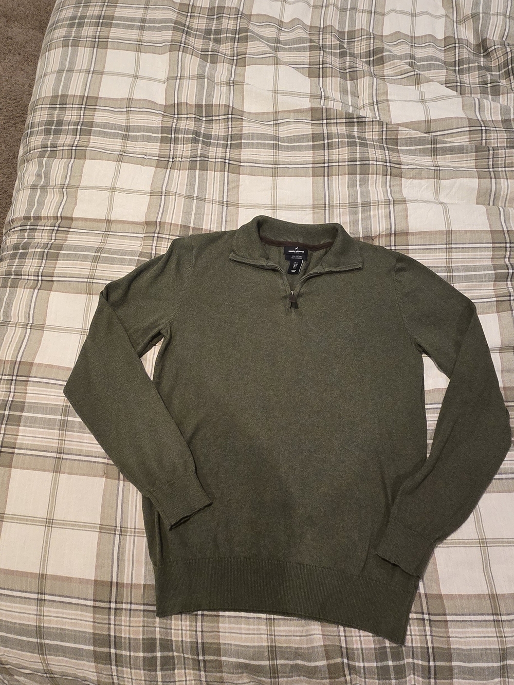 Daniel Hechter Olive Green Half-Zip Sweater